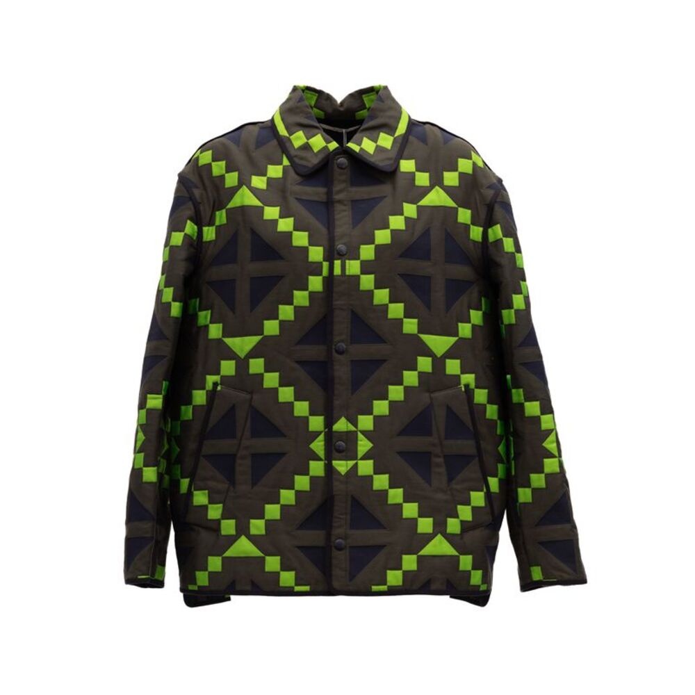 Valentino Garavani Green Geometric Button-Up Women's Jacket